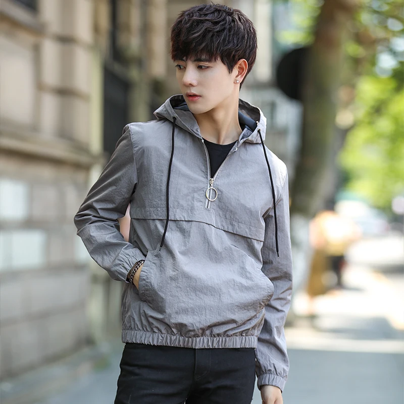 Men's jackets Sportswear Hooded Jacket New 1Pcs Fashion Half cardigan-in Jackets from Men's 
