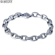 Ручной работы 925 Серебряный Тибетский шесть слов пословицы браслет буддистская Ваджра символ Браслет из чистого серебряный крест браслет