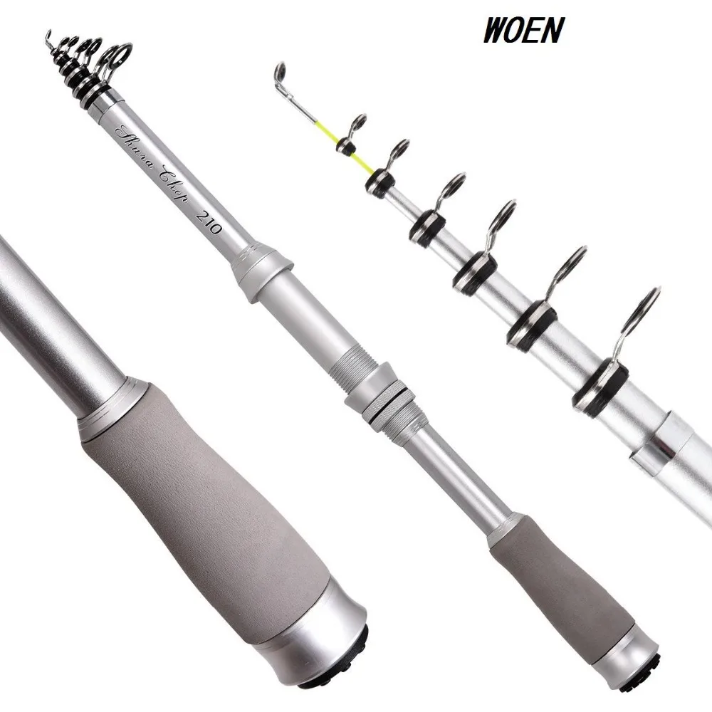 

WOEN Mini carbon Rock fishing rod 1.3M - 2.4M Metal wheel seat Hard tune sea Fishing distance throwing rod