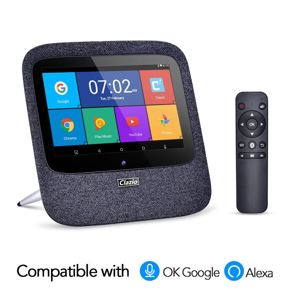 Android radio google home Alexa bluetooth speaker with 7 inch Touch 2K FHD Display