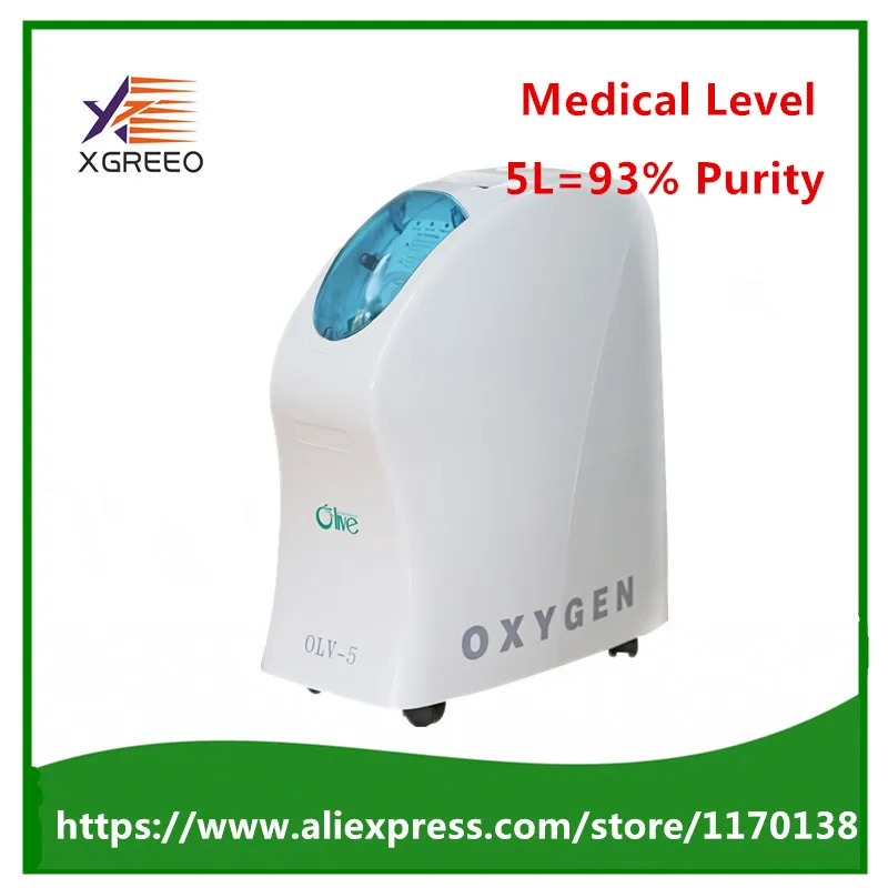 

XGREEO OLV-5W 5L Atomizing Function Oxygen Concentrator O2 Generator Quiet Light Small Medical Level Oxygen Generator