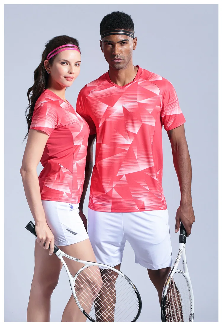 Мужская и женская одежда для бадминтона, спортивные теннисные майки для бега, тренировки с короткими рукавами, футболки и топы, дышащая спортивная одежда