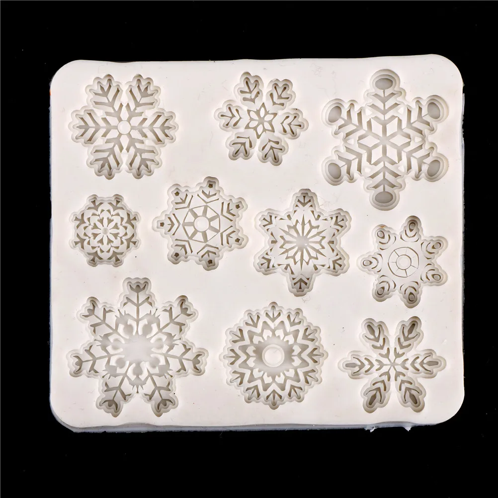 Snowflake mold Silicone Fondant Craft DIY chocolate cake gumpaste decorating tools