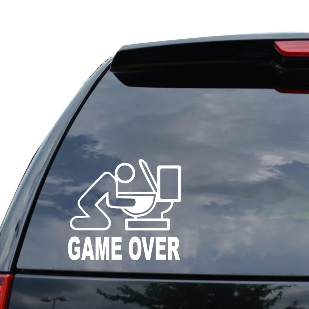 For GAME  OVER PUKE TOILET FUNNY JAPANESE JDM Decal  Sticker  