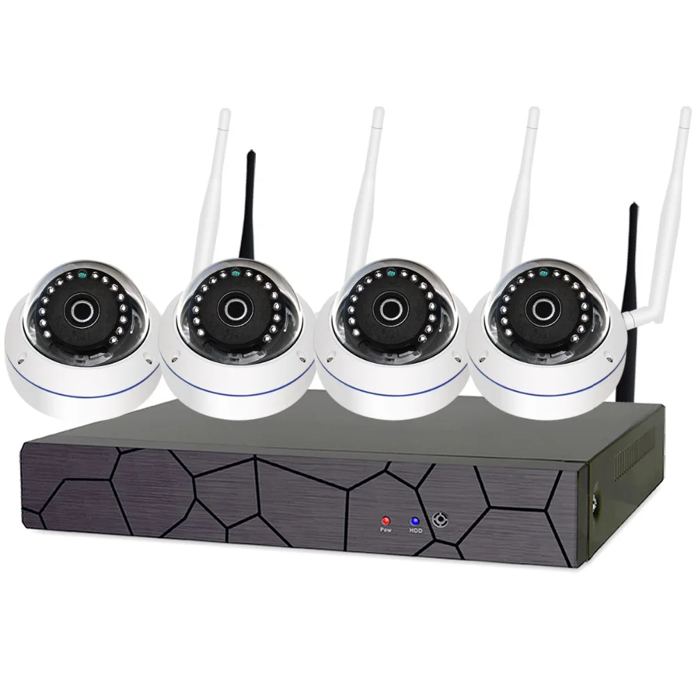CCTV Системы 4CH Беспроводной 960 P NVR 4 шт. 1.3MP ИК Крытый P2P Wi Fi IP камера видеонаблюдения