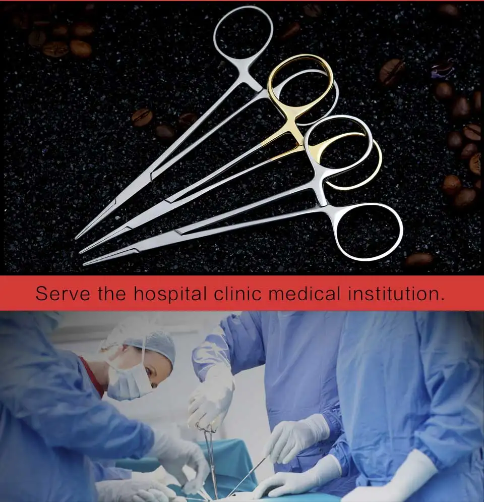 Lidar com Cosméticos e Instrumentos de Cirurgia Plástica e Ferramentas Inoxidável Pinça Hemostática Reta Handle Bent Cabeça Aureate Aço 2 Cheap Instrumentos p pálpebra
