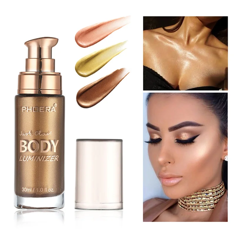 

Bronzer Highlighter Liquid Setting Illuminating Face & body Shimmer Long-lasting Brighten Glow Rose Gold Highlight Makeup TSLM1