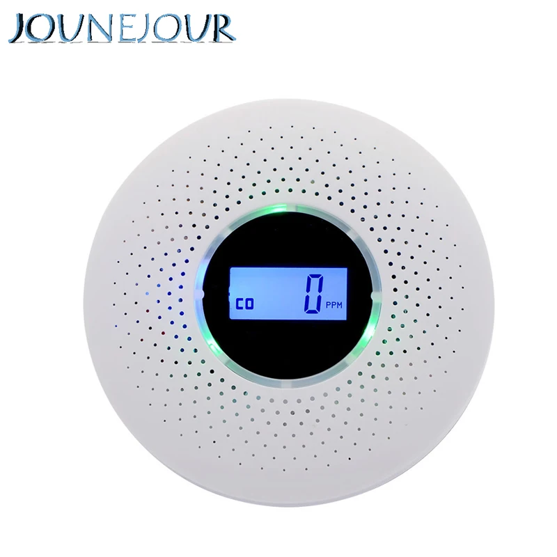 

JUNEJOUR CO Smoke Alarm Detector Gas-Sensor LCD Display Battery Operated CO Alarm With LED Light Flashing Sound Warning