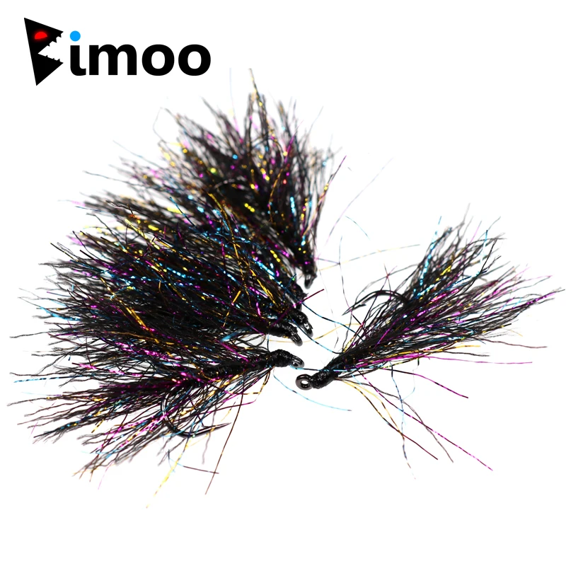Bimoo 6Pcs #4 Lampeggiatore Streamer Fly Deceiver Teaser Di Volare Per Trout Fly Fishing Lure Di Pesca