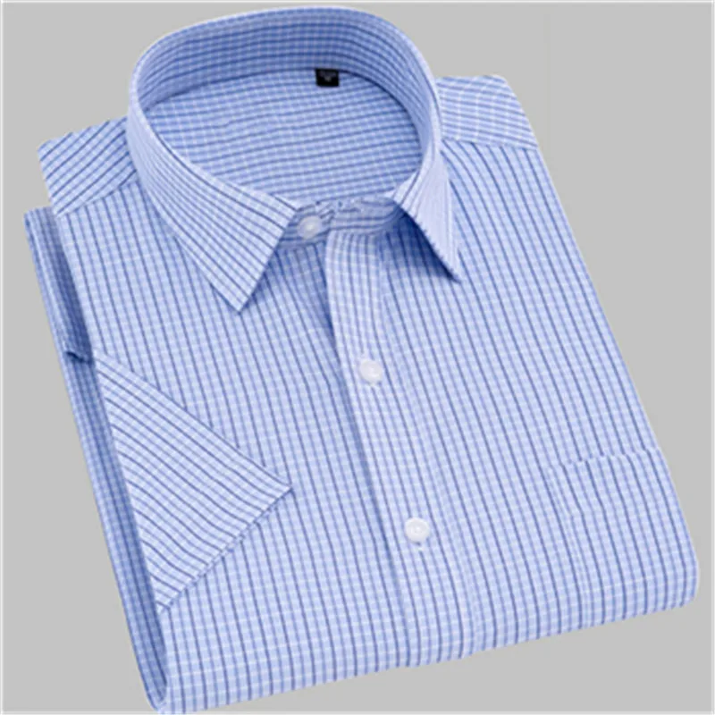 

new arrival high quality super large Plaid fashion Short Sleeve comfortable Shirt autumn men Single Breasted plus size M-9XL