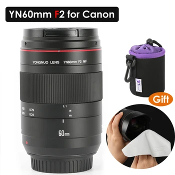 

YONGNUO Lens YN60mm F2 MF 0.234m Manual Focus Macro Lens for Canon EOS 5DIV 1200D 70D 5D2 5D3 600D DSLR Camera Lens 2018 New