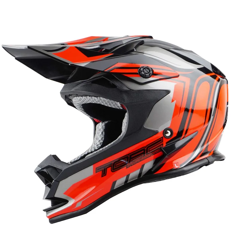 Capacete moto queiro casco шлем moto TORC Kenny moto rcycle шлем внедорожный ATV moto cross Racing Шлемы ECE утвержден M L XL - Цвет: Black Fire