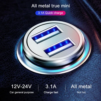 

5V 3.1A Metal Dual USB Quick Charge For iPhone X 8 XS MAX 7 Xiaomi Huawei Mini Mobile Phone Fast Charger Adapter