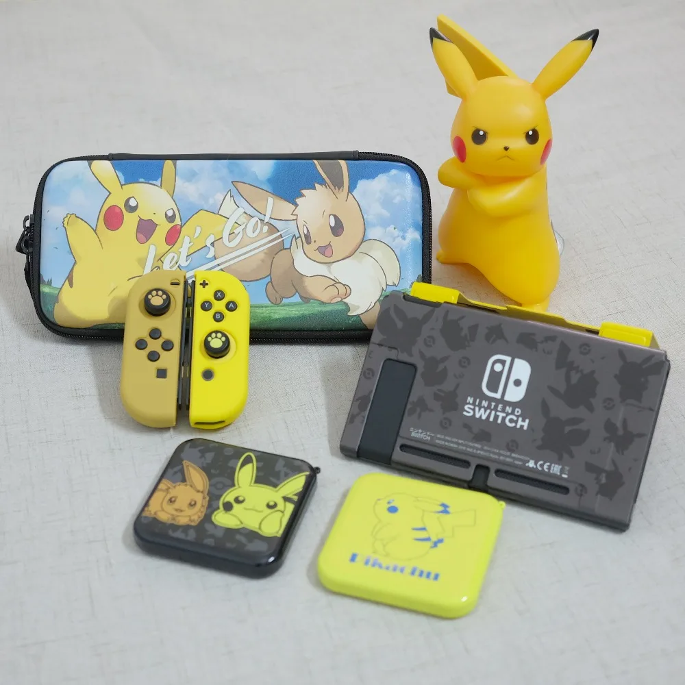 Ограниченная серия, чехол для задней панели консоли Pikachus для nintendo Switch NS Eevee Joy con, силиконовый чехол s Let's Go Eevee, Жесткий Чехол, дорожная сумка