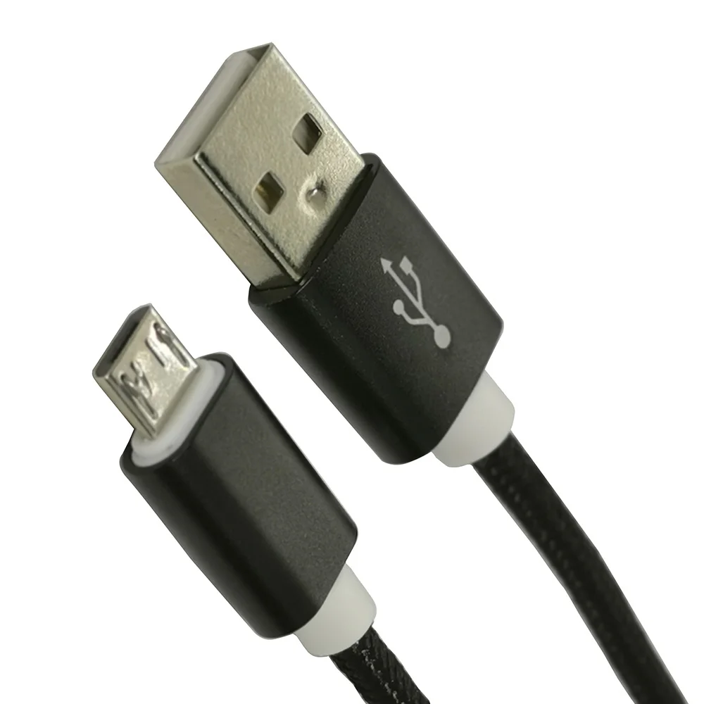 1 м микро USB кабель нейлон Быстрая зарядка USB кабель для передачи данных для samsung Xiaomi LG планшет Android мобильный телефон usb зарядный шнур - Цвет: Черный