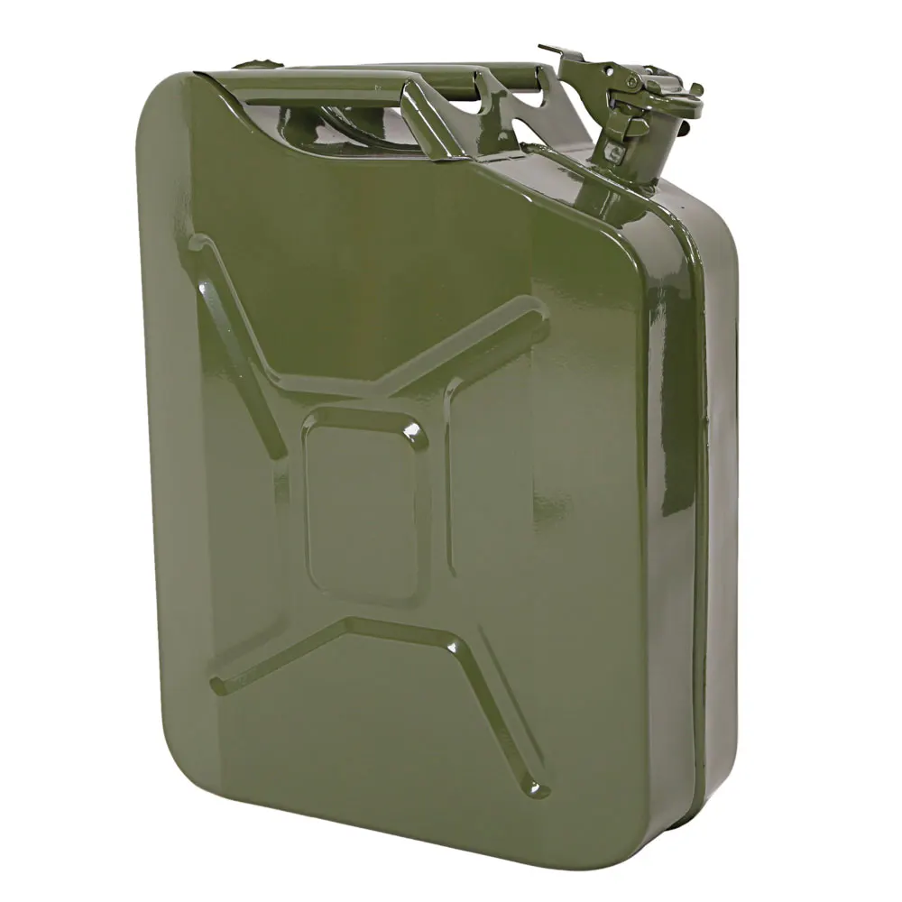 

20 L Portable Fuel Oil Petrol Diesel Storage Can Metal Steel Tank Army Green
