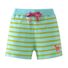 От 2 до 7 лет летняя хлопковая Рубашки домашние для девочек одежда в полоску для маленьких девочек шорты милые шорты детские короткие Fille шаровары