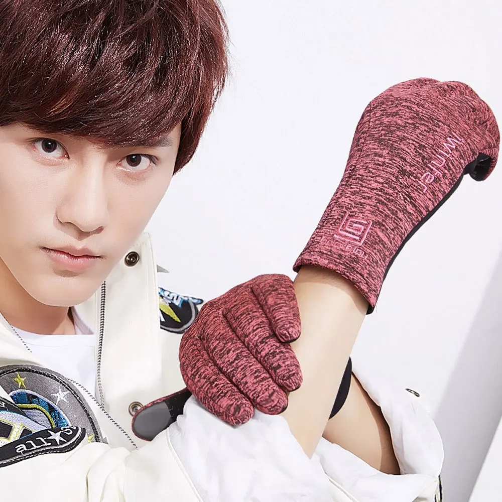 1 Pair Winter Gloves Diving Cloth  Anti-slip Touch Screen Gloves Finger Fleece Warm Gloves for Women Men