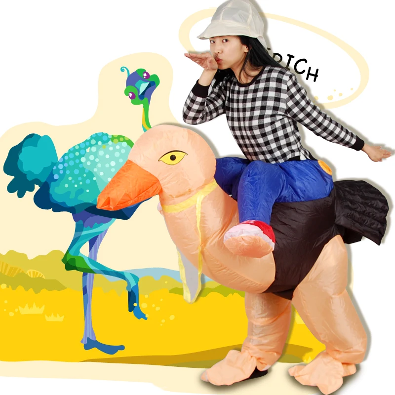 Adult Inflatable Ostrich Costume for Men Women Halloween Party Animal Unisex Easter Jumpsuit Event Promoter Carnival Fancy Dress |