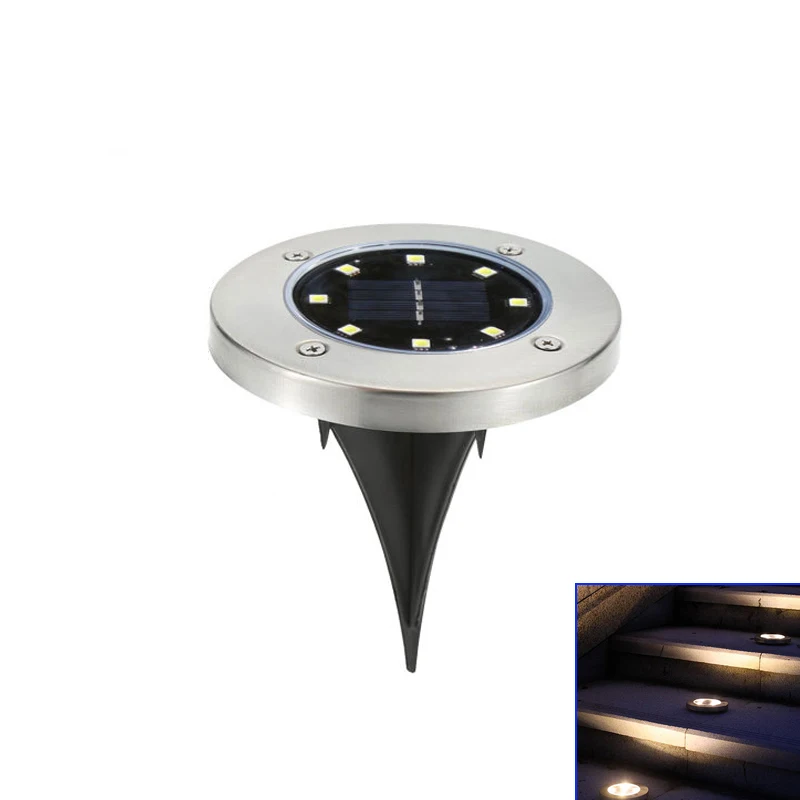 

Solar Powered 4leds 8LED Buried Ground Light Solar Garden Pathway Deck Lights Ground Waterproof Solar Lights