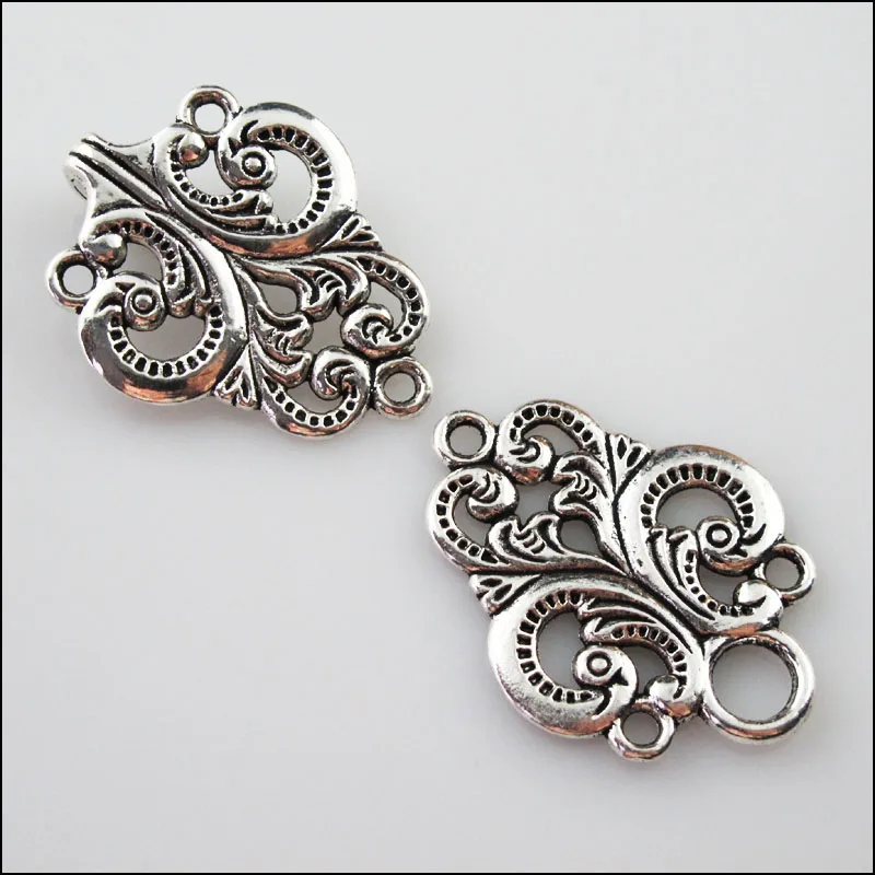 

New 2Sets Tibetan Silver Clouds Heart Flower Bracelet Toggle Clasps Connectors