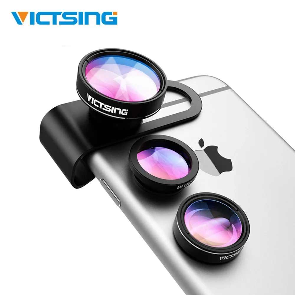 2019 VicTsing 3 in 1 Phone Camera Lens Kit Aluminum Clip
