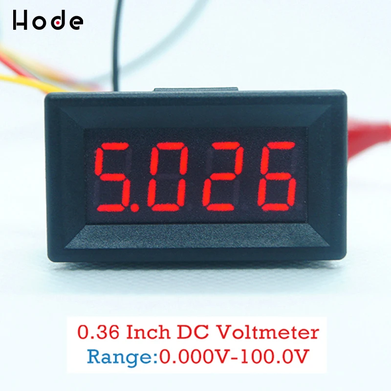0,36/0,56 0-100V 4 Bit 3 провода цифровой вольтметр Красный светодиодный индикатор напряжения панель дисплей