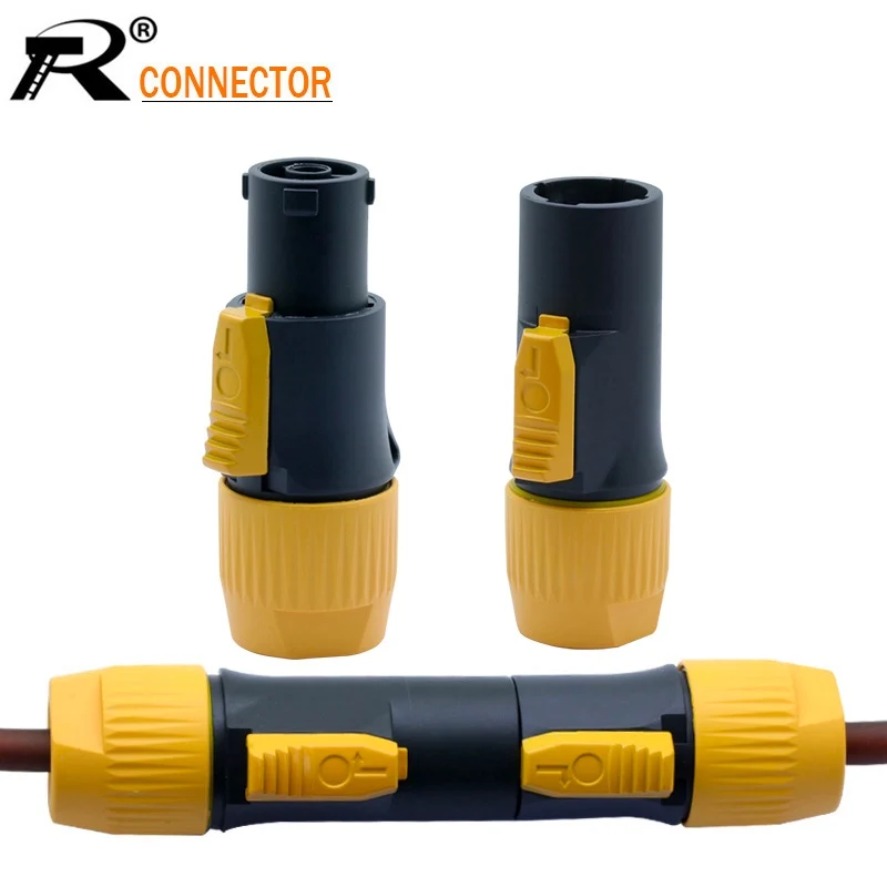 Conector de Alimentação 3pin à Prova – em Ficha de Alimentação 250v para Luz do Estágio Lote d’ Água ac Macho Fêmea Conector Plug Out Levou Tela 10 Pçs – Ip65