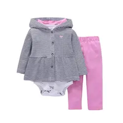 2019 одежда для малышей обувь девочек мальчиков очаровательные кофты полосатый принт ползунки блузка Толстовка с брюками повседневная
