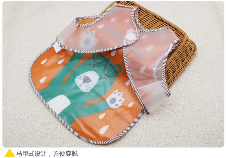 1PCS Cartoon Animal Print EVA Waterproof Baby Bibs Child Self Feeding Saliva Bib for Children Burp Cloth Baby Stuff Kid Apron