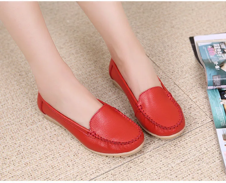 AH 168-New Arrival Cow Leather Women Loafers-30