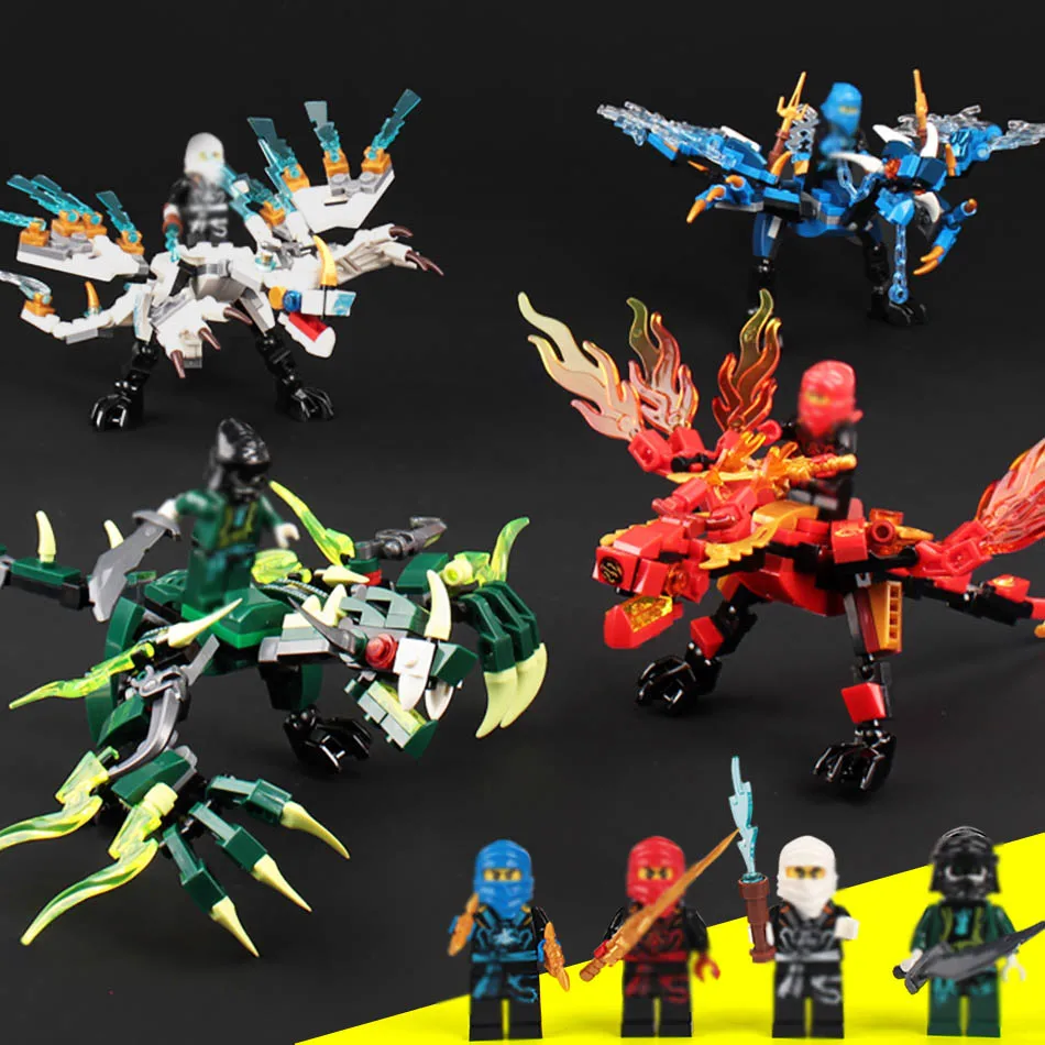 

115pcs+ Ninja Dragon Knight Building Blocks Compatible Legoed Educational Toy For Children Ninjagoes DIY Bricks for Boy Friends