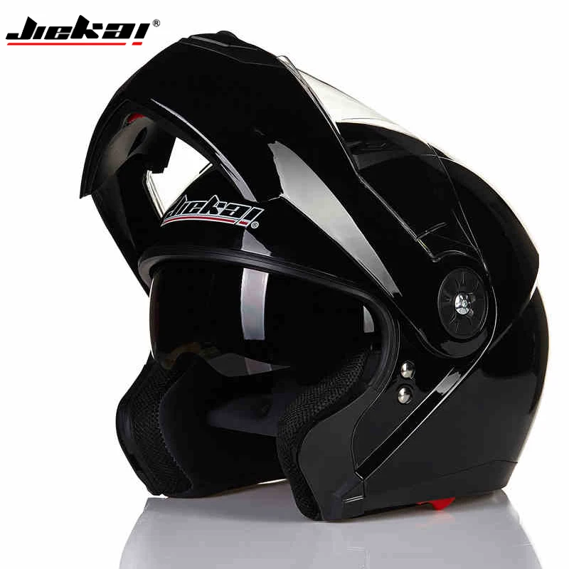 Мотоцикл JIEKAI шлемы с двойным козырьком из углеродного волокна Moto Casco модульный откидной шлем DOT одобренный 115 гоночные мотокроссные шлемы - Цвет: 1