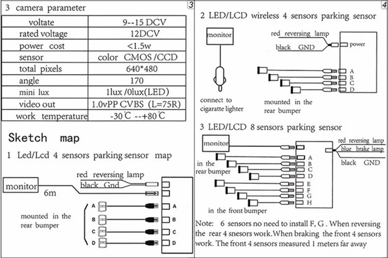 Koorinwoo Европейская динамическая траектория номерного знака Рамка парктроник Автомобильная камера заднего вида 2 зонда сигнализация видео Rca система