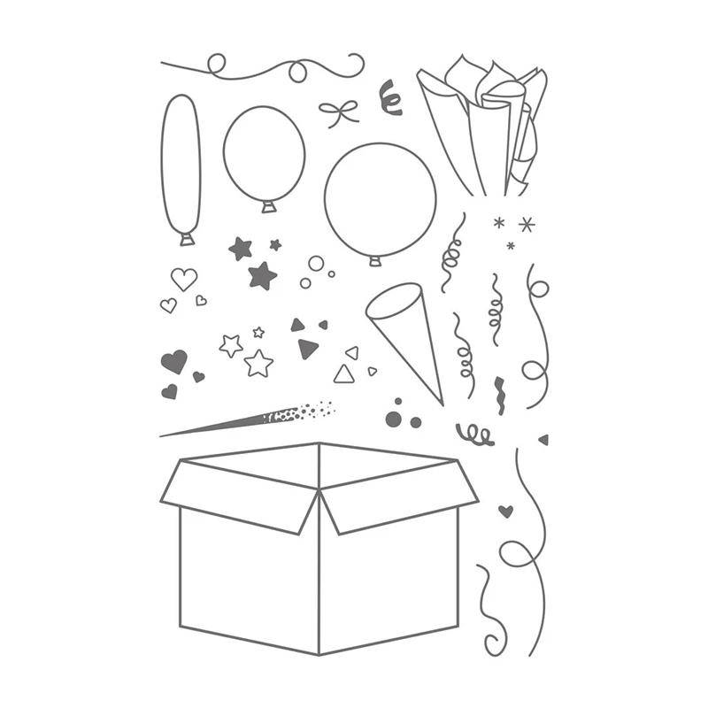 FXL коробка для празднования прозрачный силиконовый штамп/печать DIY