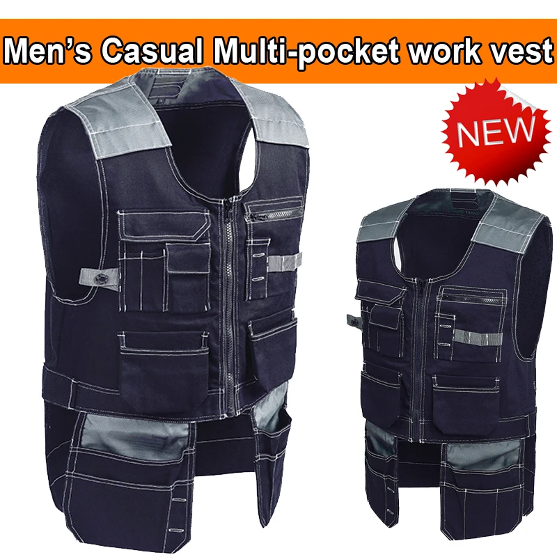 Buy Mens Tool pockets vest Craftsman carpener