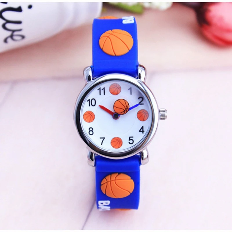 

Drop shipping Cute waterproof Cartoon children Basketball watch girls Rubber kids watches boys Silicone Quartz WristWatch