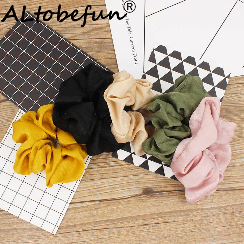 

ALTOBEFUN Solid Women Hair Accessories Girl Fashion Elastic Hair Holder Female Scrunchies Lady Ponytail Hair Hairties SS005