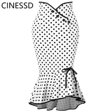 Cinessd2019 Взрывные Модели Повседневный китайский стиль Кнопка кружева печать черный белый сексуальный свежий сладкий лист лотоса боковая волна юбка