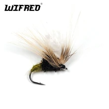 Wifreo [6 шт]#12 серый Emerger сухая муха Caddis рыболовные крючки в виде мухи для ловли форели