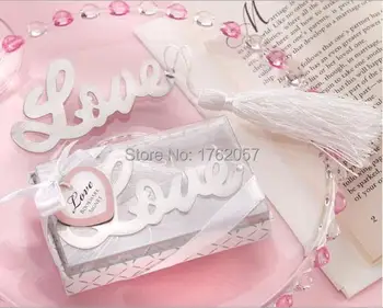 

Letter LOVE Bookmark for Books Metal Bookmarks with Tassels Wedding Souvenirs Book Marker 10pcs