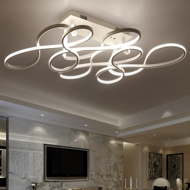 

New modern led ceiling chandelier for living room bedroom study personality creative restaurant chandelier Coffee/White Color
