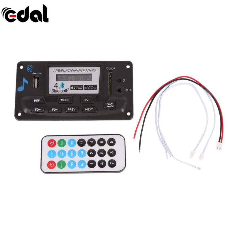 

12V FM MP3 Decoder Board Bluetooth Radio MP3 Card Decoder Board/display Band Remote Control Support Stereo Bluetooth Speaker