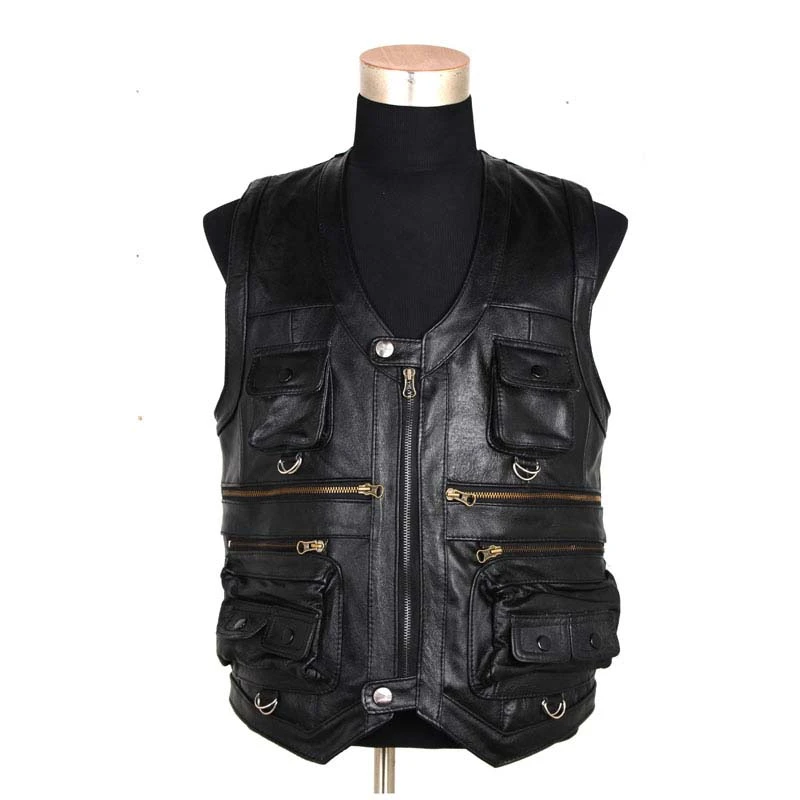 black leather vests