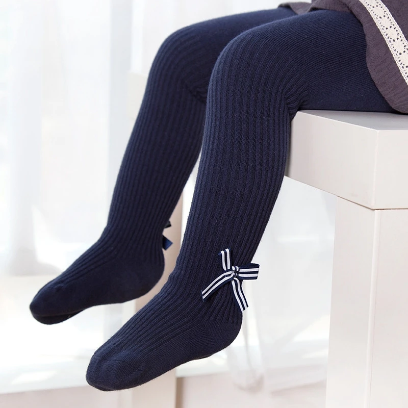 Children's Tights for Girls Spring Autumn Thick Knitted Ribbed Tights