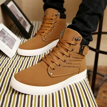 2016 New Autumn Men’s Shoes High-top Casual Men’s Fashion Martin Boots Suede Leather Lace-up Ankle Motorcycle Boots Big Size 2A