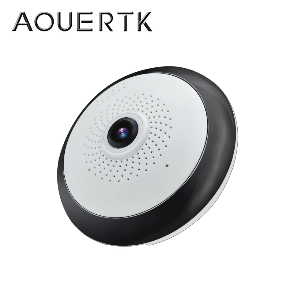 AOUERTK Panoramic Camera 960P Two Way Audio SD Card Slot WiFi 360 Degree Full View WIFI Video IP Camera WiFi Mini CCTV