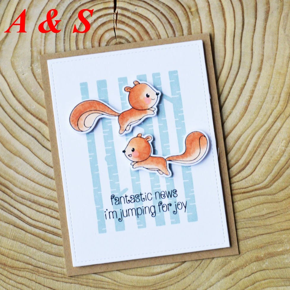 

CLEAR STAMPS cutting dies Squirrel Scrapbook Card album paper craft silicon rubber roller transparent stamps