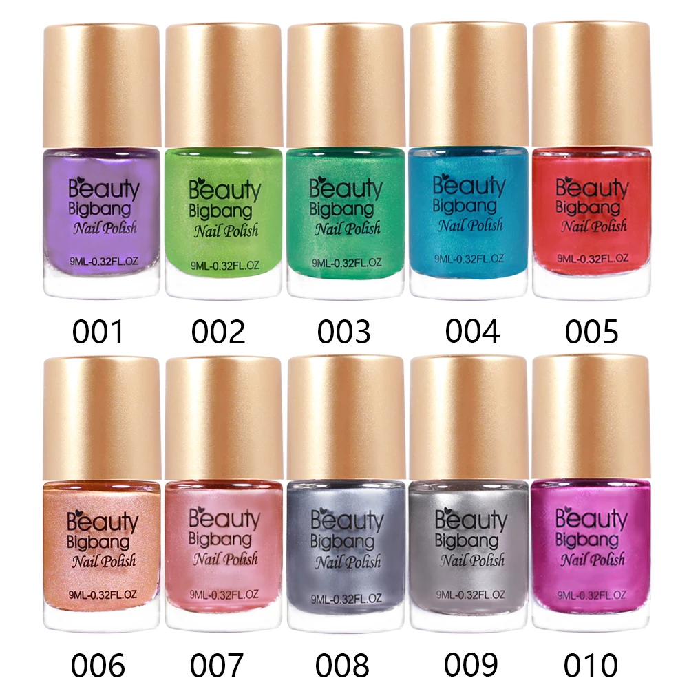 BeautyBigBang 5 бутылок 9 мл эффект зеркальных ногтей Набор лаков лак великолепный лак для ногтей, метал комплект лаки для ногтей