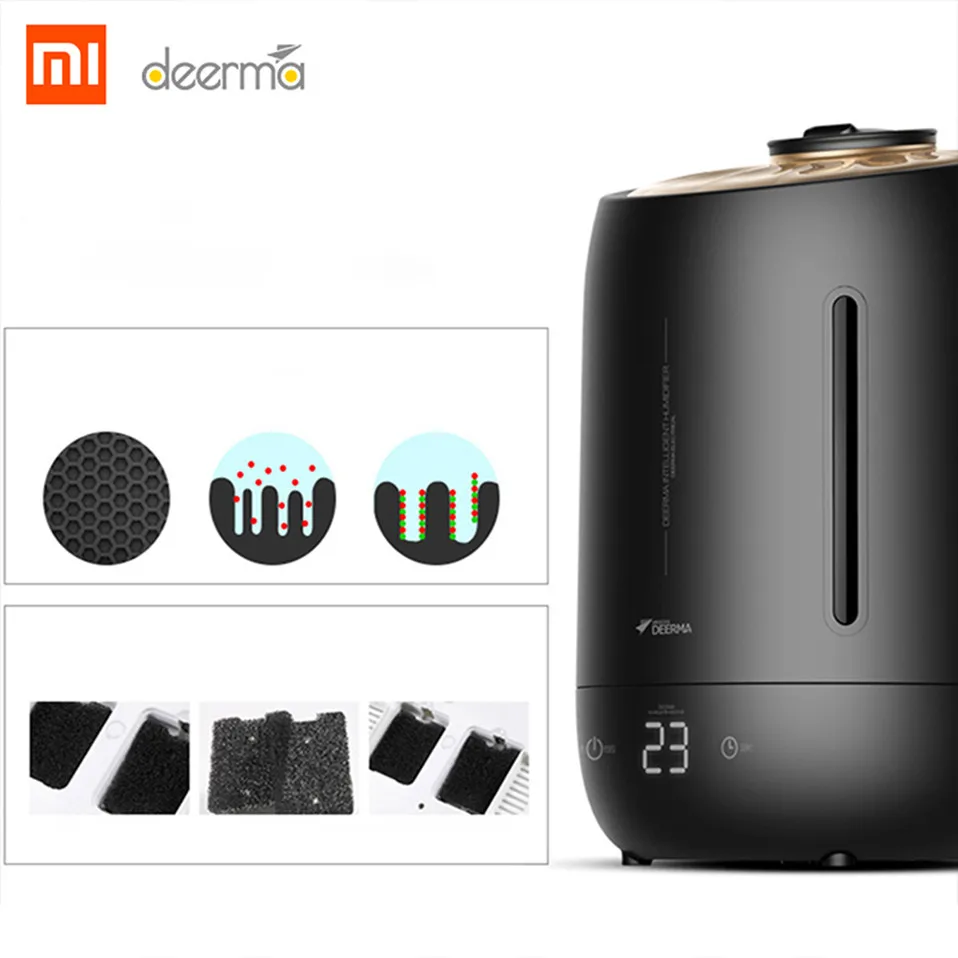 Xiaomi DEERMA Household Air Humidifier DEM-F600 Air Purifying Mist Maker Timing Intelligent F500 Touch Screen Adjustable Fog 5L  (4)_